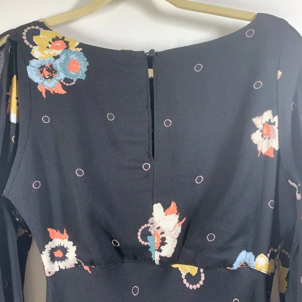 Free People Sunshadows Floral Print Split Sleeve Mini Dress NWT! 2 - Picture 11 of 16